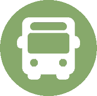 simbolo bus di città verde